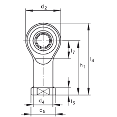 桿端軸承 GIKSL20-PS, 根據(jù) DIN ISO 12 240-4 標(biāo)準(zhǔn)，特種鋼材料，帶左旋內(nèi)螺紋，免維護(hù)