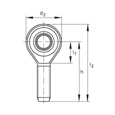 桿端軸承 GAKSR20-PS, 根據(jù) DIN ISO 12 240-4 標(biāo)準(zhǔn)，特種鋼材料，帶右旋外螺紋，免維護(hù)