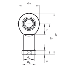 桿端軸承 GIL12-DO, 根據(jù) DIN ISO 12 240-4 標準，帶左旋內(nèi)螺紋，需維護