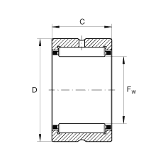 滾針軸承 NCS1416, 機(jī)加工滾道，根據(jù) ABMA 18.2 - 1982，英制