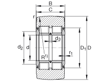 支撐型滾輪 NNTR80X200X90-2ZL, 滿裝滾子，軸向引導(dǎo)，兩側(cè)唇密封