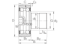螺栓型滾輪 KR5206-2RS, 雙列，兩側(cè)唇密封