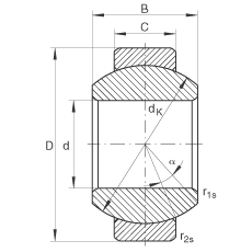 關(guān)節(jié)軸承 GE12-FO, 根據(jù) DIN ISO 12 240-1 標(biāo)準(zhǔn)，需維護(hù)