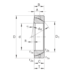 角接觸關(guān)節(jié)軸承 GE45-SX, 根據(jù) DIN ISO 12 240-2 標(biāo)準(zhǔn)，需維護(hù)