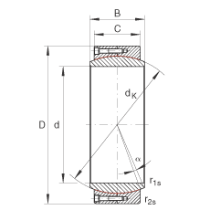 大的關(guān)節(jié)軸承 GE900-DW, 根據(jù) DIN ISO 12 240-1 標(biāo)準(zhǔn)，免維護(hù)