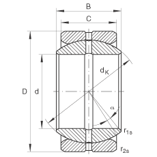關(guān)節(jié)軸承 GE63-ZO, 根據(jù) DIN ISO 12 240-1 標(biāo)準(zhǔn)，英制尺寸，需維護