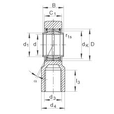 液壓桿端軸承 GIHNRK200-LO, 根據(jù) DIN ISO 12 240-4 標(biāo)準(zhǔn)，帶右旋螺紋夾緊裝置，需維護(hù)