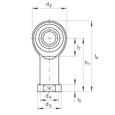 桿端軸承 GIKL12-PW, 根據(jù) DIN ISO 12 240-4 標(biāo)準(zhǔn)，帶左旋內(nèi)螺紋，需維護