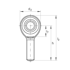 桿端軸承 GAKL6-PW, 根據(jù) DIN ISO 12 240-4 標(biāo)準(zhǔn)，帶左旋外螺紋，需維護(hù)