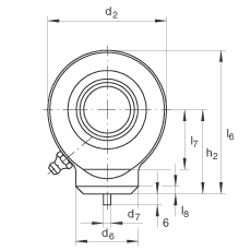 液壓桿端軸承 GK60-DO, 根據(jù) DIN ISO 12 240 標(biāo)準(zhǔn)，帶焊接面，需維護(hù)