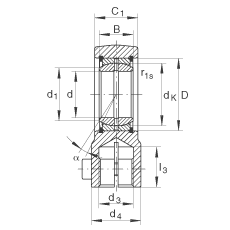 液壓桿端軸承 GIHRK25-DO, 根據(jù) DIN ISO 12 240-4 標(biāo)準(zhǔn)，帶右旋螺紋夾緊裝置，需維護(hù)