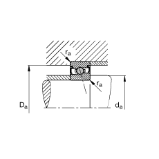主軸軸承 HCS71906-C-T-P4S, 調節(jié)，成對安裝，接觸角 α = 15°，兩側唇密封，非接觸，限制公差
