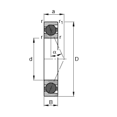 主軸軸承 HCB71913-E-T-P4S, 調(diào)節(jié)，成對(duì)或單元安裝，接觸角 α = 25°，陶瓷球，限制公差