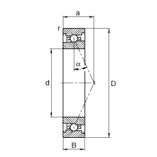 主軸軸承 HS71905-E-T-P4S, 調(diào)節(jié)，成對或單元安裝，接觸角 α = 25°，限制公差