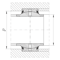 關(guān)節(jié)軸承 GE45-HO-2RS, 根據(jù) DIN ISO 12 240-1 標(biāo)準(zhǔn), 需維護(hù)，兩側(cè)唇密封