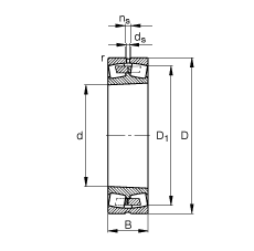 調心滾子軸承 23092-B-K-MB, 根據(jù) DIN 635-2 標準的主要尺寸, 錐孔，錐度 1:12